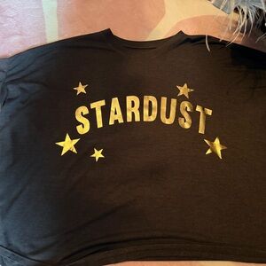 Show Me Your MuMu Kids' Black Tee with Gold Stardust Design